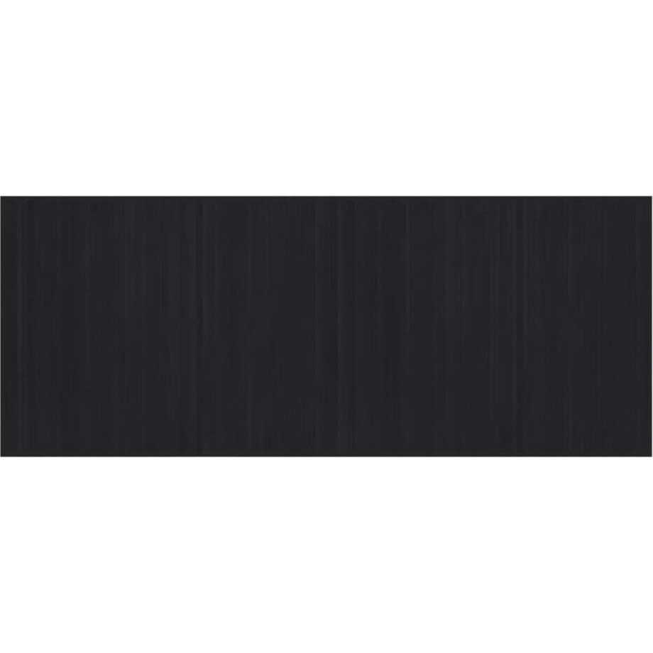 vidaXL - Vloerkleed - rechthoekig - 80x200 - cm - bamboe - zwart afbeelding 1