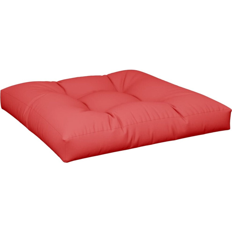 vidaXL - Palletkussen - 70x70x12 - cm - stof - rood afbeelding 1