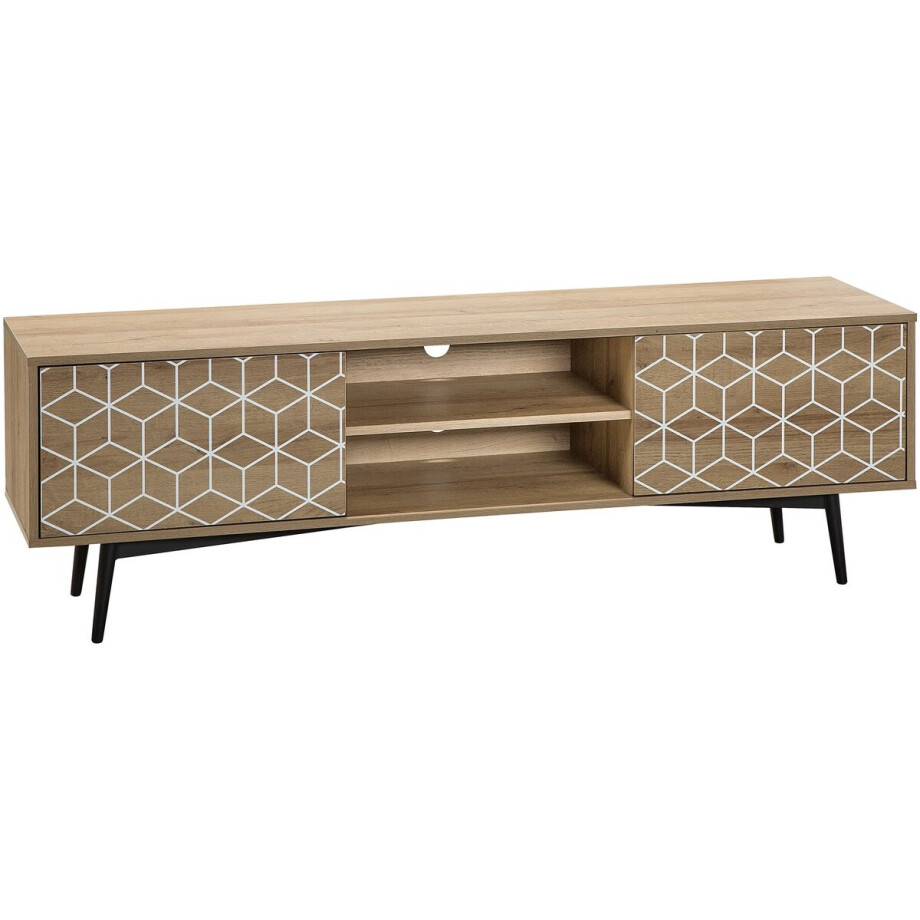 TORVI - TV-meubel - Lichte houtkleur - MDF TORVI - TV-meubel - Lichte houtkleur - MDF afbeelding 1
