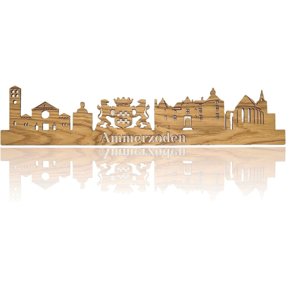 Skyline van Ammerzoden - Eikenhout - 150cm - Wanddecoratie van hout Skyline van Ammerzoden - Eikenhout - 150cm - Wanddecoratie van hout afbeelding 1