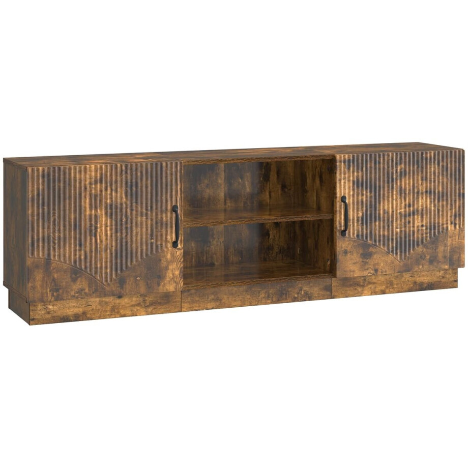 vidaXL - TV - Kast - Gerookt - eiken - 150 - x - 31 - x - 47 - cm - Bewerkt - hout afbeelding 1