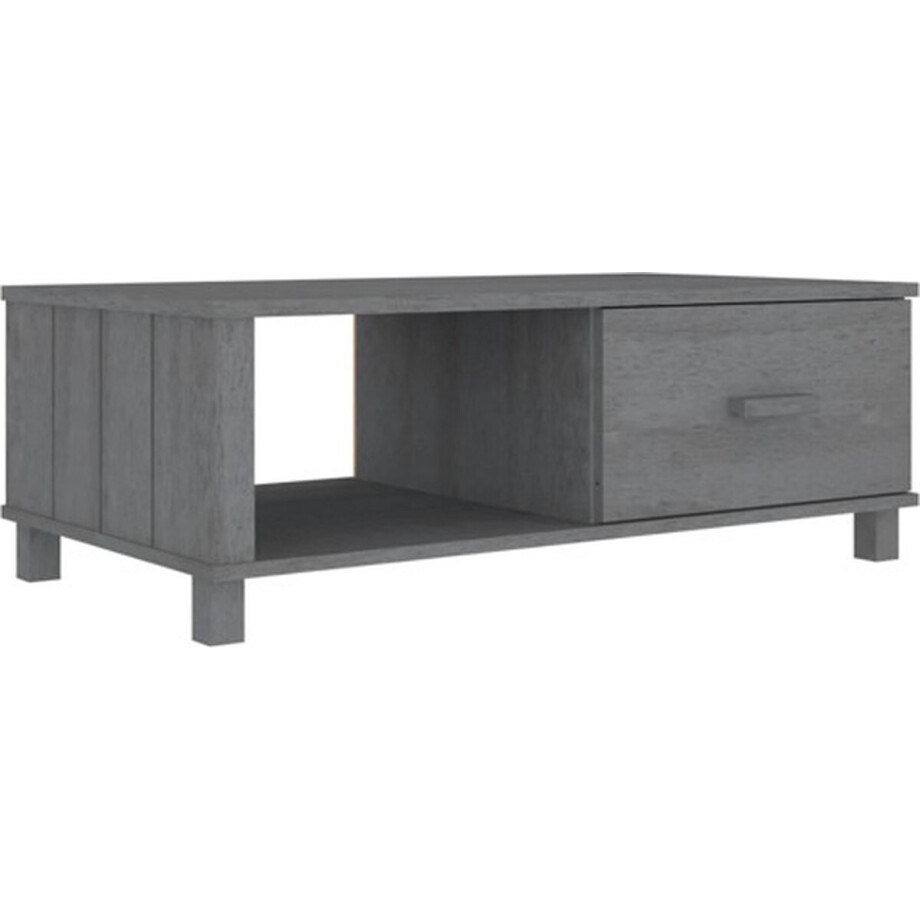 vidaXL - Salontafel - HAMAR - 100x55x35 - cm - massief - grenenhout - donkergrijs afbeelding 1