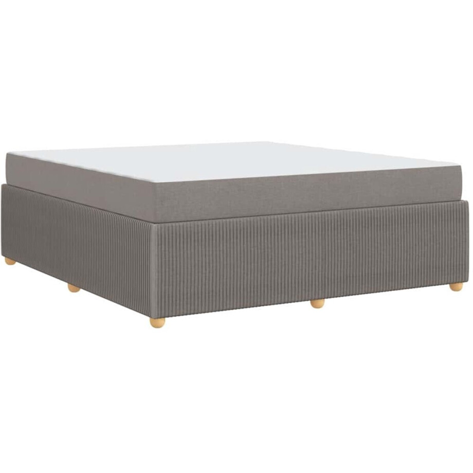 vidaXL - Bedframe - met - matras - Taupe - 180 - x - 200 - cm - Stof afbeelding 1