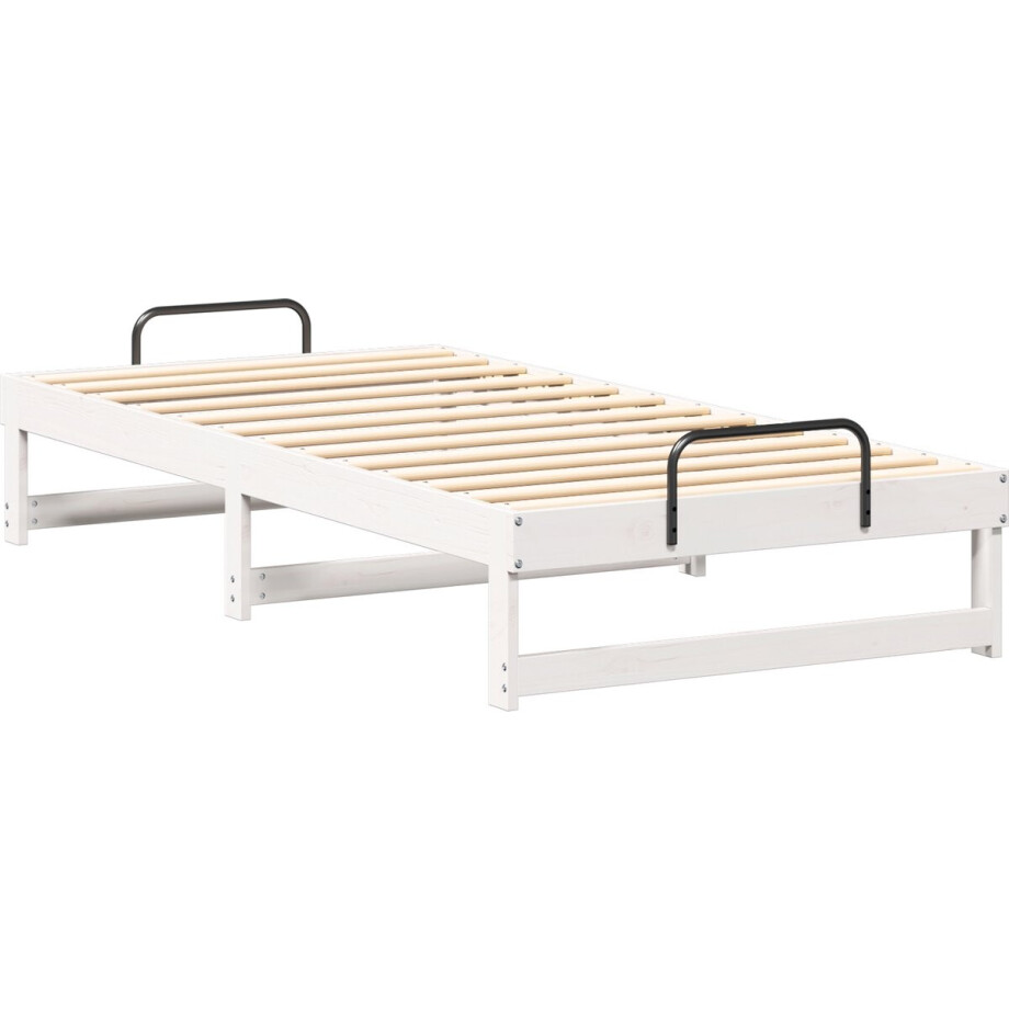 vidaXL - Bedframe - Wit - 90 - x - 190 - cm - Massief - grenenhout afbeelding 1