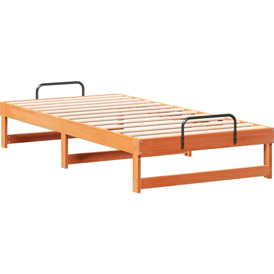 vidaXL - Bedframe - Bruin - 75 - x - 190 - cm - Massief - grenenhout afbeelding 1