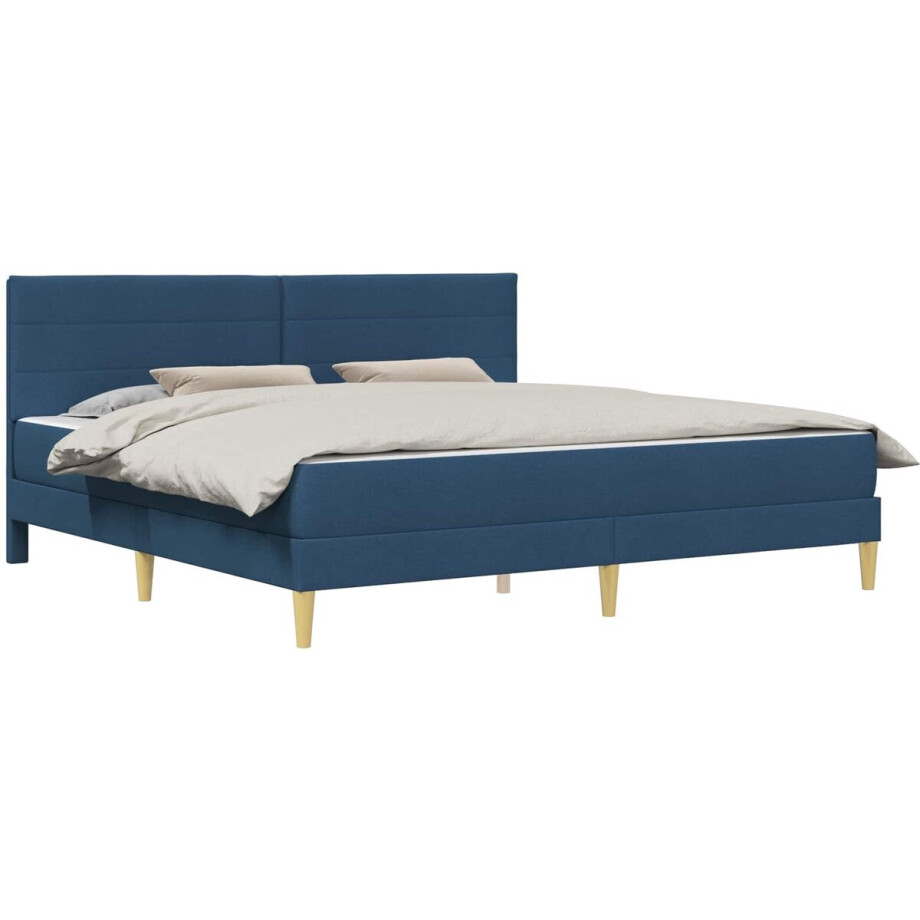vidaXL - Bedframe - Blauw - 180 - x - 200 - cm - Polyester afbeelding 1