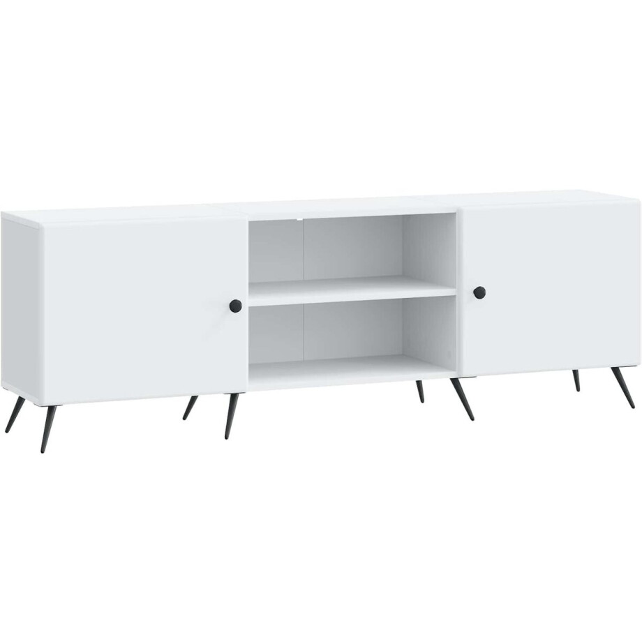 vidaXL - TV - Kast - Wit - 150 - x - 31 - x - 50 - cm - Bewerkt - hout afbeelding 1
