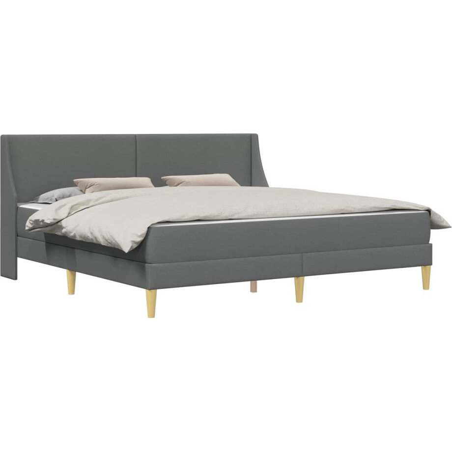 vidaXL - Bedframe - met - matras - met - hoofdeinde - Polyester vidaXL - Bedframe - met - matras - met - hoofdeinde - Polyester afbeelding 1