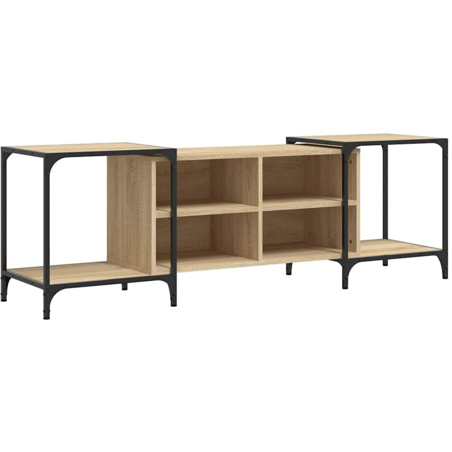 vidaXL - Tv-meubel - 153x37x50 - cm - bewerkt - hout - sonoma - eikenkleurig afbeelding 1