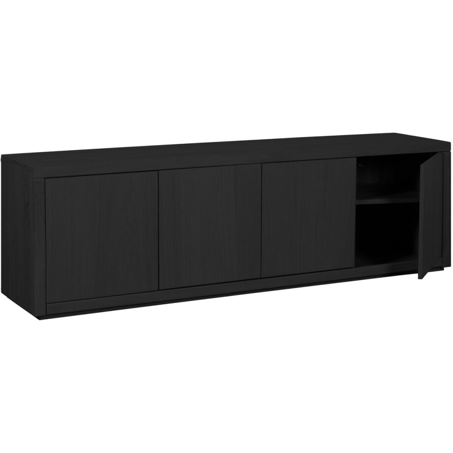 Chester TV-meubel Zwart Eiken - 4 Deuren - Push-to-open Chester TV-meubel Zwart Eiken - 4 Deuren - Push-to-open afbeelding 1