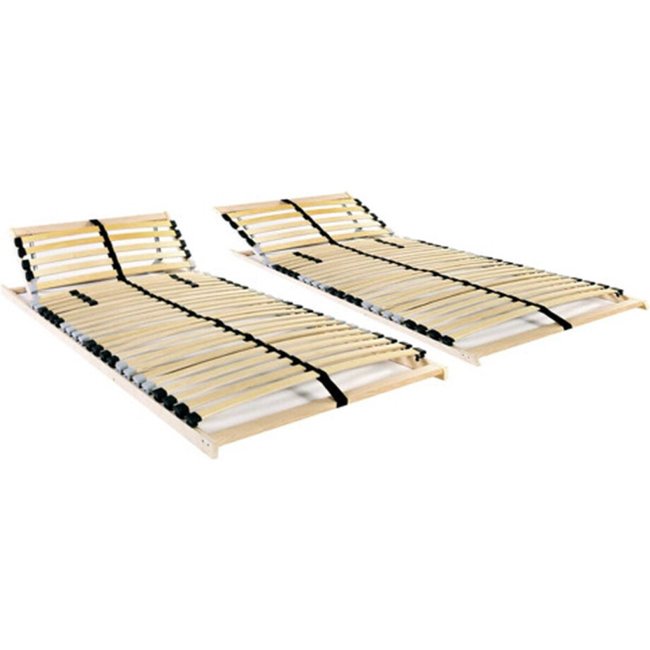 vidaXL - Lattenbodems - 2 - st - met - 28 - latten - 7 - zones - 70x200 - cm afbeelding 1