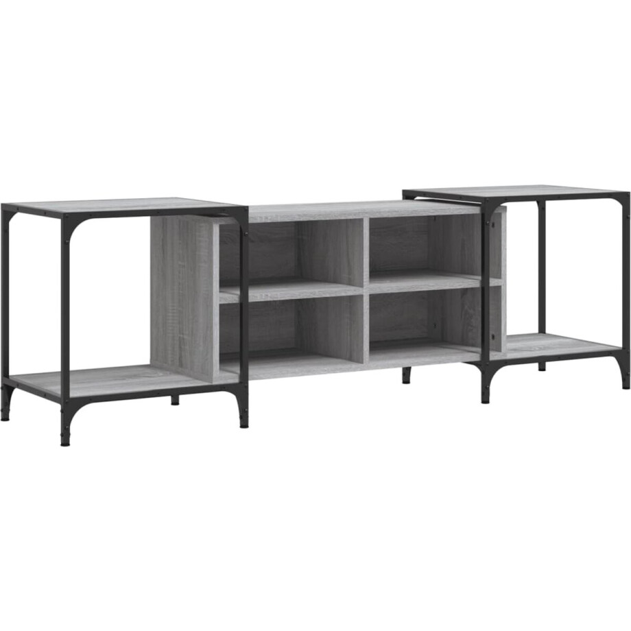 vidaXL - Tv-meubel - 153x37x50 - cm - bewerkt - hout - grijs - sonoma - eikenkleurig vidaXL - Tv-meubel - 153x37x50 - cm - bewerkt - hout - grijs - sonoma - eikenkleurig afbeelding 1