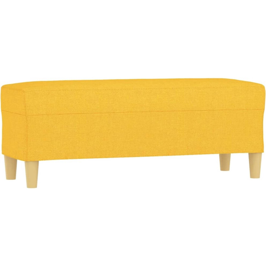 vidaXL Bankje - 100x35x41 cm - Lichtgeel Stof Bankje - Stoffen Bank - Geel Bankje - Salonbankje - Kleine Bank vidaXL Bankje - 100x35x41 cm - Lichtgeel Stof Bankje - Stoffen Bank - Geel Bankje - Salonbankje - Kleine Bank afbeelding 1