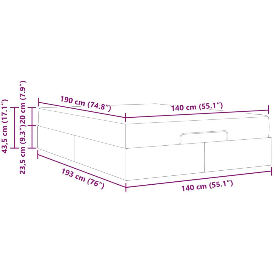 vidaXL - Bedframe - met - matras - 2 - pcs - Lichtgrijs - Stof afbeelding 1