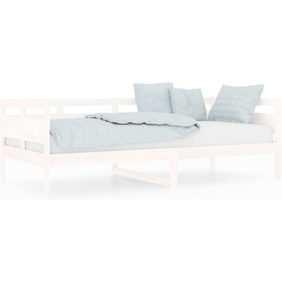 vidaXL - Slaapbank - massief - grenenhout - wit - 90x200 - cm vidaXL - Slaapbank - massief - grenenhout - wit - 90x200 - cm afbeelding 1