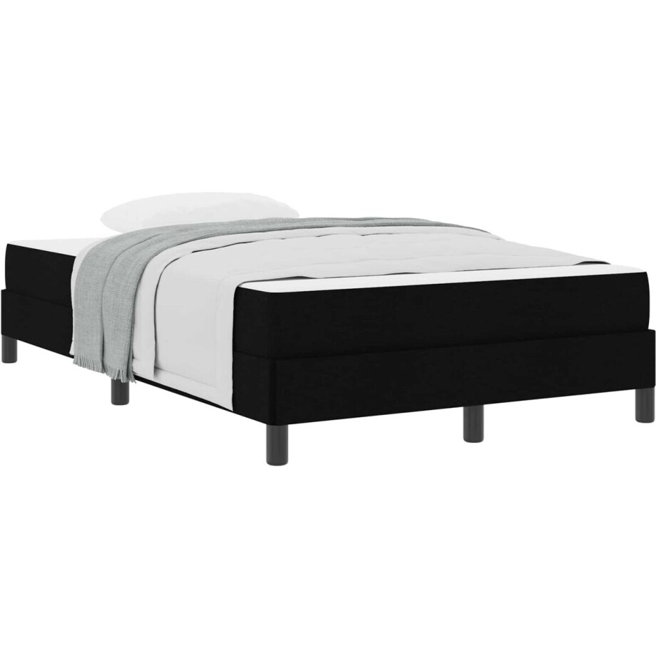 vidaXL - Boxspring - bed - met - matras - Zwart - 120 - x - 200 - cm - Stof vidaXL - Boxspring - bed - met - matras - Zwart - 120 - x - 200 - cm - Stof afbeelding 1