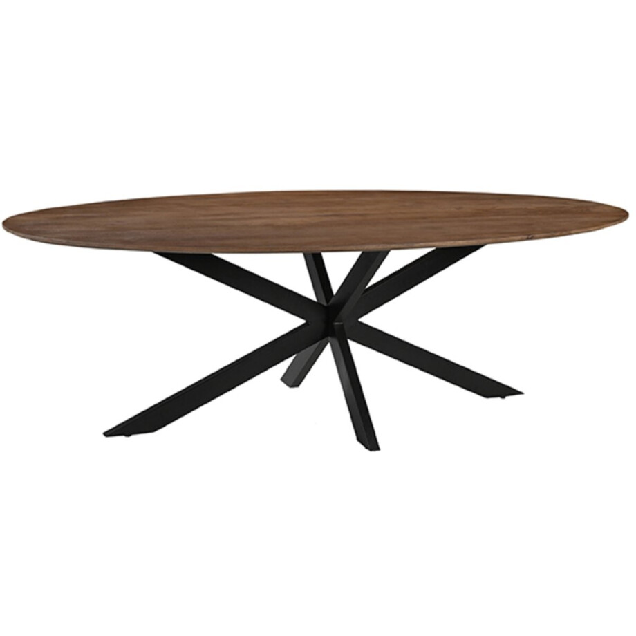 LABEL51 James Eetkamertafel - Bruin - Hout - 210 cm - Ovaal afbeelding 1