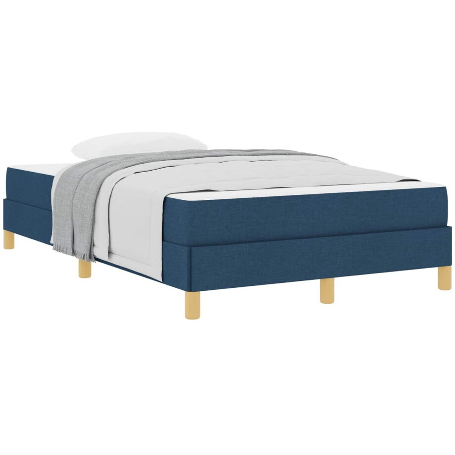 vidaXL - Boxspring - bed - met - matras - Blauw - 120 - x - 190 - cm - Stof vidaXL - Boxspring - bed - met - matras - Blauw - 120 - x - 190 - cm - Stof afbeelding 1