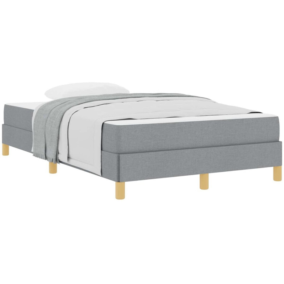 vidaXL - Boxspring - bed - met - matras - Lichtgrijs - 120 - x - 200 - cm - Stof vidaXL - Boxspring - bed - met - matras - Lichtgrijs - 120 - x - 200 - cm - Stof afbeelding 1