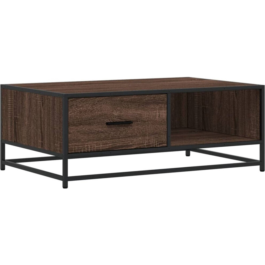 vidaXL Salontafel - 90x57x35 cm - Bruin Eikenkleur Salontafel - Salontafels - Bijzettafel - Banktafel afbeelding 1