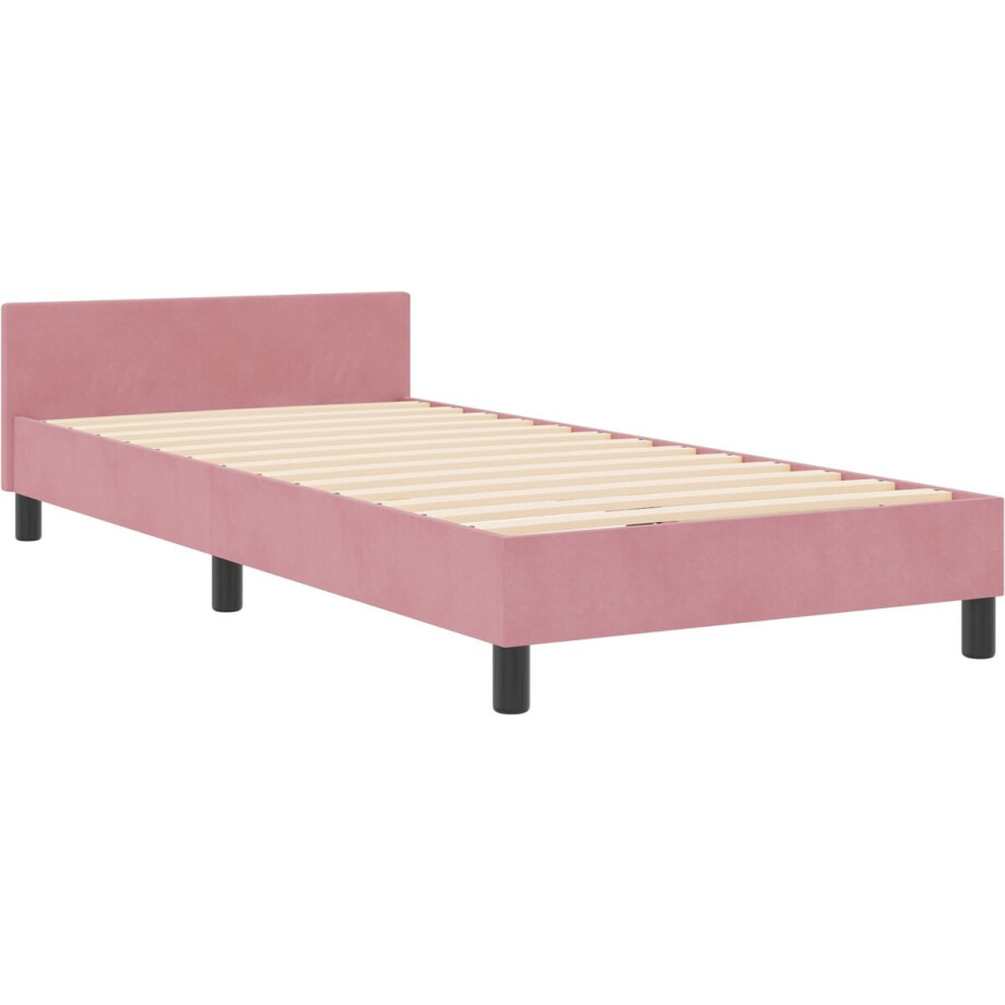 vidaXL - Boxspring - bed - met - hoofdeinde - Roze - 180 - x - 200 - cm - Fluweel vidaXL - Boxspring - bed - met - hoofdeinde - Roze - 180 - x - 200 - cm - Fluweel afbeelding 1