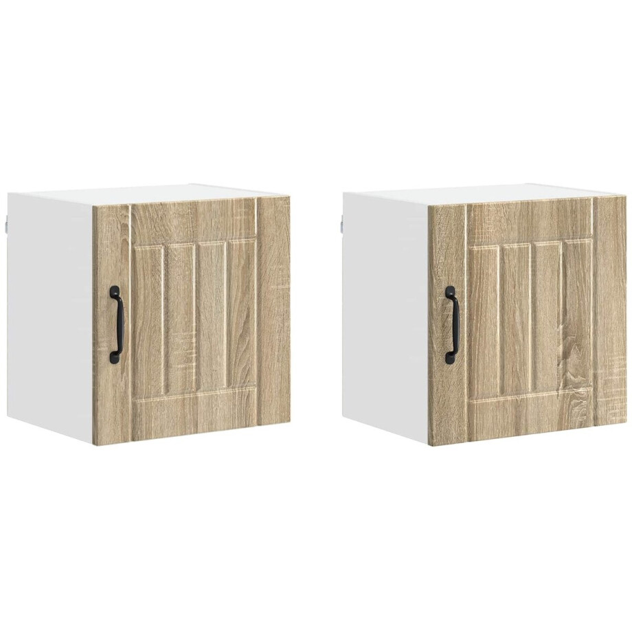 vidaXL - Wandkast - LUCCA - 2 - pcs - Sonoma - Eiken - 40 - x - 31 - x - 40 - cm - Bewerkt - hout vidaXL - Wandkast - LUCCA - 2 - pcs - Sonoma - Eiken - 40 - x - 31 - x - 40 - cm - Bewerkt - hout afbeelding 1