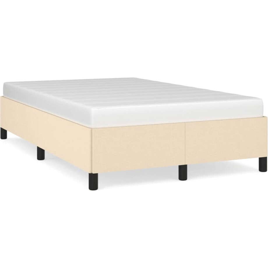 vidaXL - Bedframe - zonder - matras - 120x190 - cm - stof - crèmekleurig vidaXL - Bedframe - zonder - matras - 120x190 - cm - stof - crèmekleurig afbeelding 1