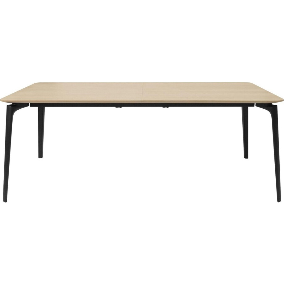 Interstil Uitschuifbare Eettafel Connect - L200 X B100 X H75 Cm - Eiken - Zwarte Metalen Poten afbeelding 1