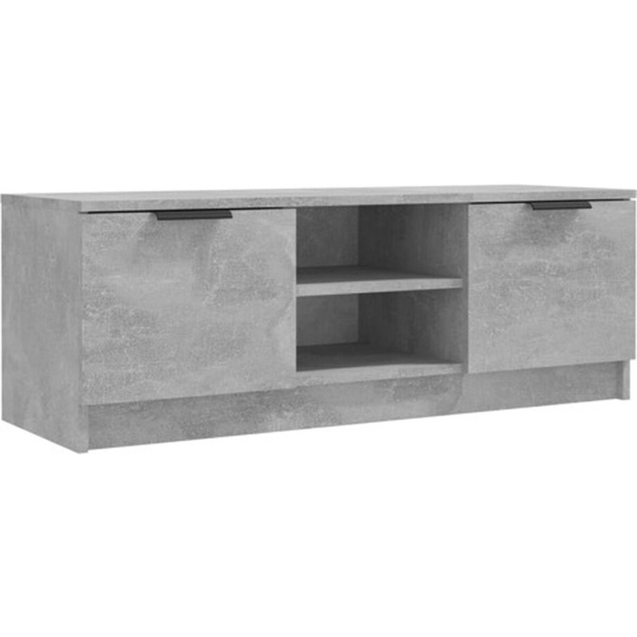 vidaXL - Tv-meubel - 102x35x36,5 - cm - bewerkt - hout - betongrijs vidaXL - Tv-meubel - 102x35x36,5 - cm - bewerkt - hout - betongrijs afbeelding 1