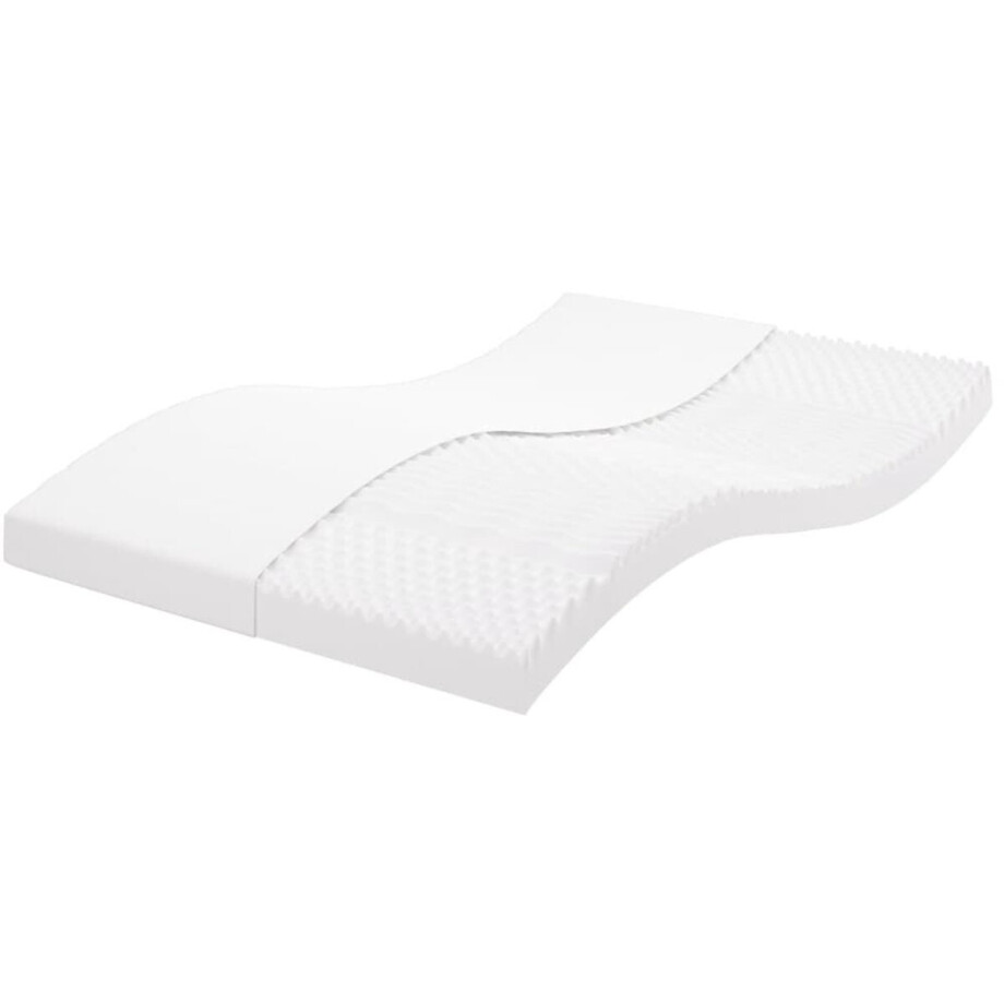 vidaXL - Schuimmatras - 7 - zones - hardheid - 20 - ILD - 140x200 - cm - wit vidaXL - Schuimmatras - 7 - zones - hardheid - 20 - ILD - 140x200 - cm - wit afbeelding 1