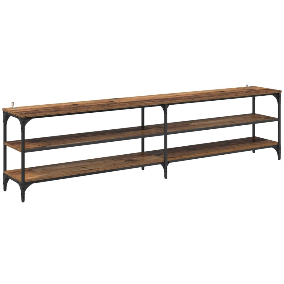 vidaXL - TV - Kast - Oud - Hout - 200 - x - 30 - x - 50 - cm - Geengineerd - Hout - en - IJzer afbeelding 1