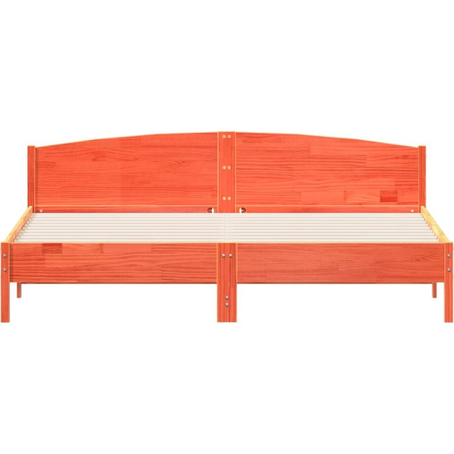 vidaXL - Bedframe - zonder - matras - massief - grenenhout - wasbruin - 200x200 - cm afbeelding 1