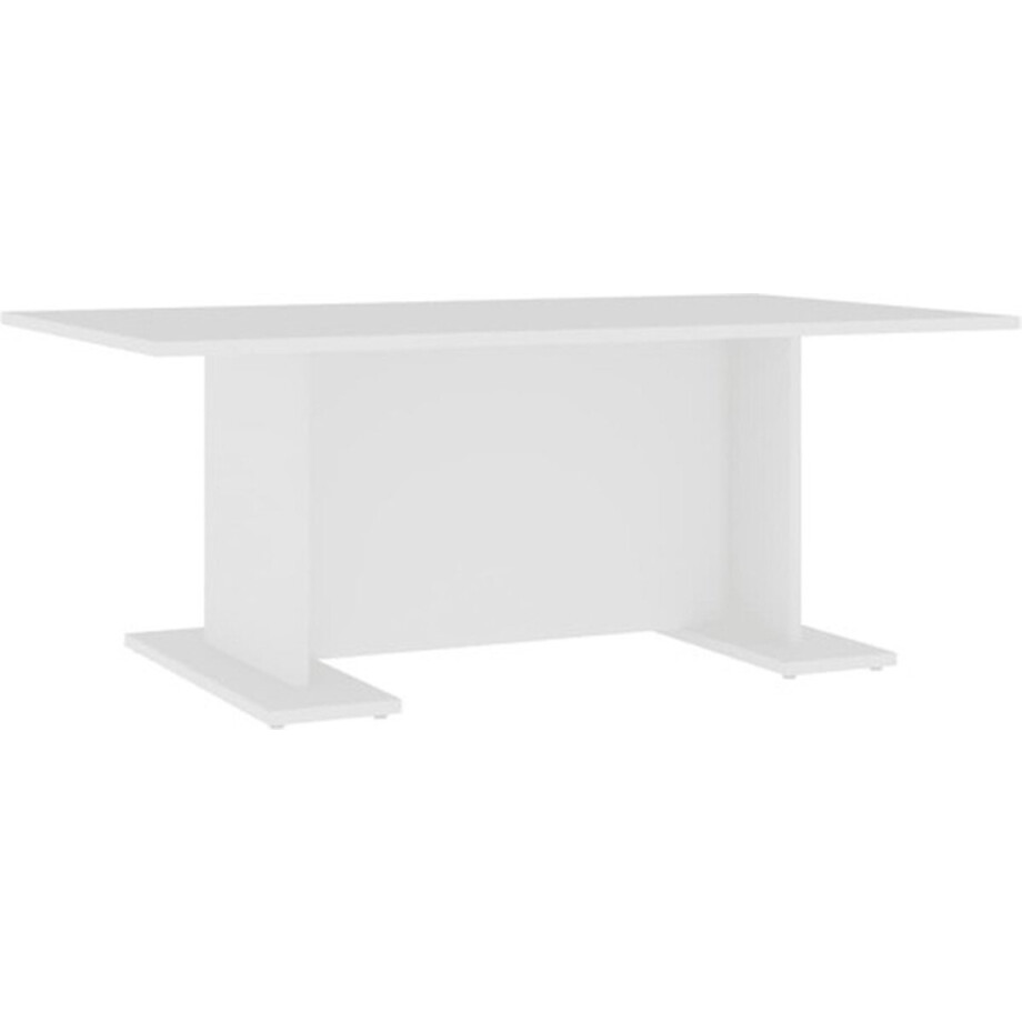 vidaXL - Salontafel - 103,5x60x40 - cm - bewerkt - hout - wit afbeelding 1