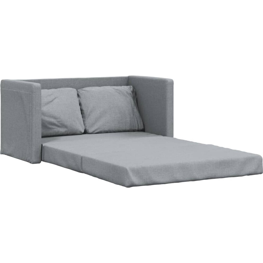 vidaXL - Slaapbank - vloermodel - 2-in-1 - 112x174x55 - cm - stof - lichtgrijs vidaXL - Slaapbank - vloermodel - 2-in-1 - 112x174x55 - cm - stof - lichtgrijs afbeelding 1