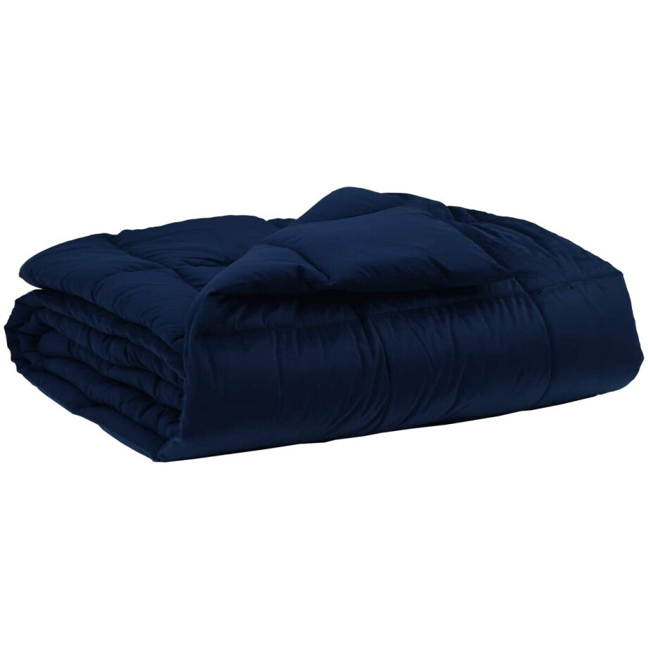 vidaXL - Zomer - Deken - Gekwilt - Donkerblauw - 135 - x - 220 - cm - Microvezel vidaXL - Zomer - Deken - Gekwilt - Donkerblauw - 135 - x - 220 - cm - Microvezel afbeelding 1