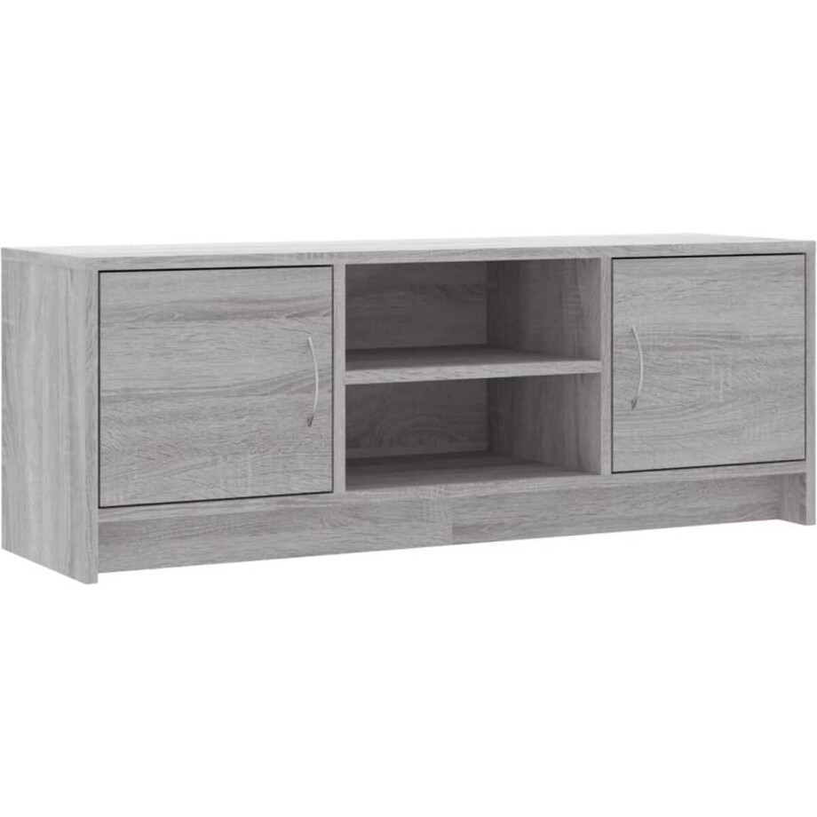 vidaXL - Tv-meubel - 102x30x37,5 - cm - bewerkt - hout - grijs - sonoma - eikenkleurig afbeelding 1
