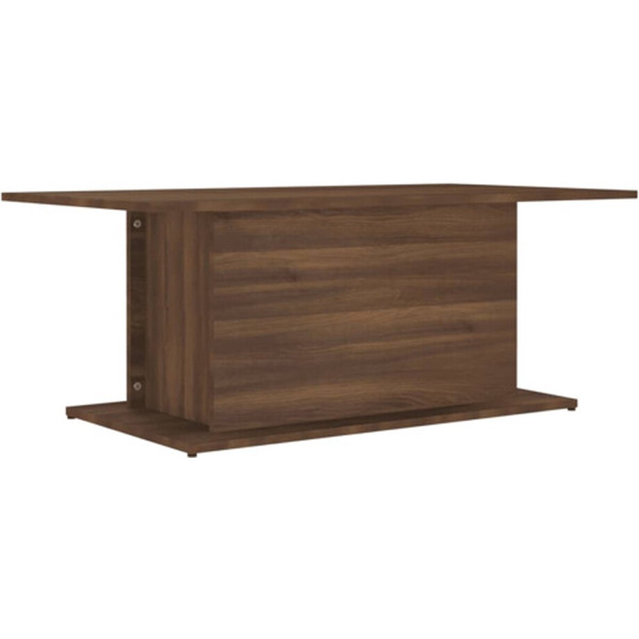 vidaXL - Salontafel - 102x55,5x40 - cm - bewerkt - hout - bruin - eikenkleur afbeelding 1