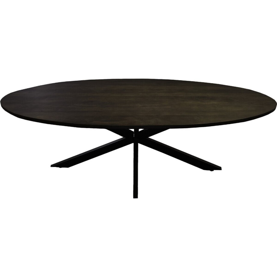 Livingfurn - Eetkamertafel Jesper Oval Brown - 240x110x76 cm - Mangohout Livingfurn - Eetkamertafel Jesper Oval Brown - 240x110x76 cm - Mangohout afbeelding 1