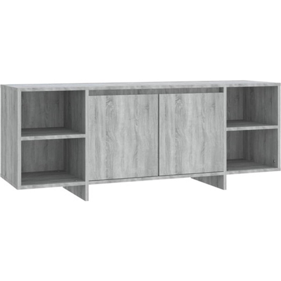 vidaXL - Tv-meubel - 130x35x50 - cm - bewerkt - hout - grijs - sonoma - eikenkleurig vidaXL - Tv-meubel - 130x35x50 - cm - bewerkt - hout - grijs - sonoma - eikenkleurig afbeelding 1