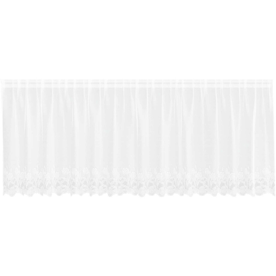 vidaXL - Lacegordijn - Wit - 80 - x - 400 - cm - Polyester afbeelding 1