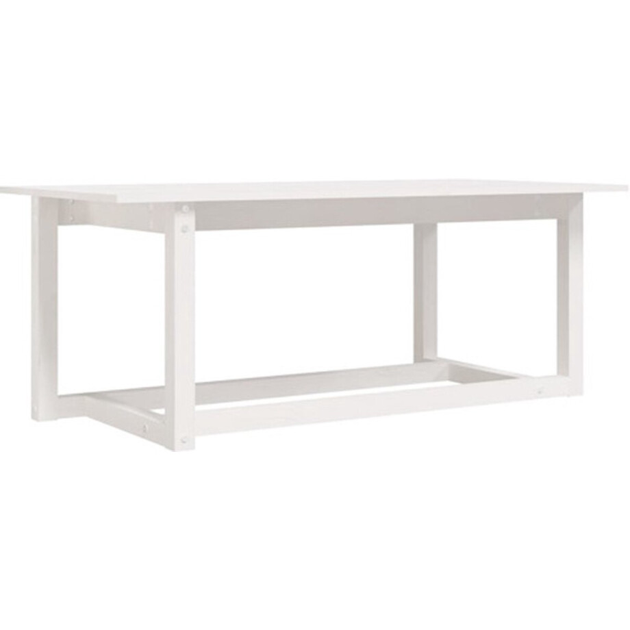 vidaXL - Salontafel - 110x55x45 - cm - massief - grenenhout - wit afbeelding 1