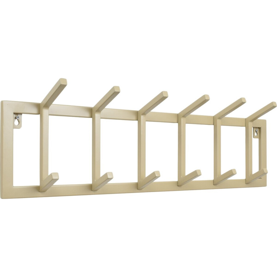 LOFT42 Kapstok Jaimy Single - Beige – Metaal – 6 dubbele haken - 80x24x12 LOFT42 Kapstok Jaimy Single - Beige – Metaal – 6 dubbele haken - 80x24x12 afbeelding 1