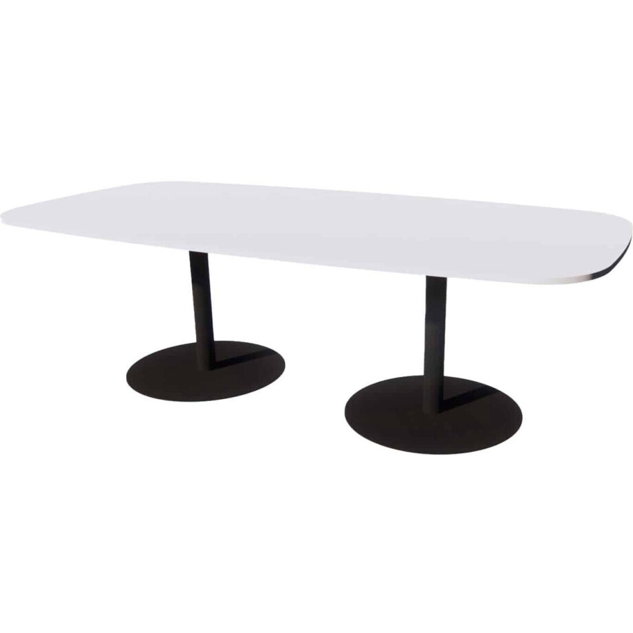 Linesto Vergadertafels Deens Ovaal 240cm breed 120 cm diep Framekleur Aluminium Bladkleur Logan Eiken afbeelding 1