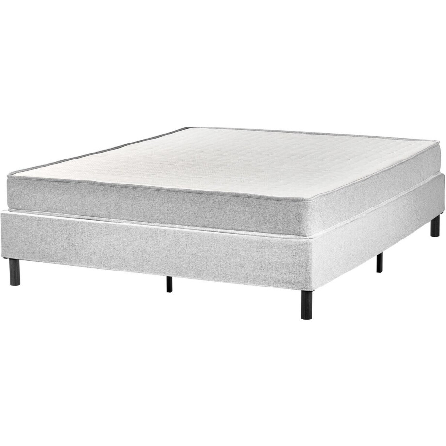 BELIANI COUNTESS - Tweepersoonsbed - Lichtgrijs - 160 x 200 cm - Polyester afbeelding 1