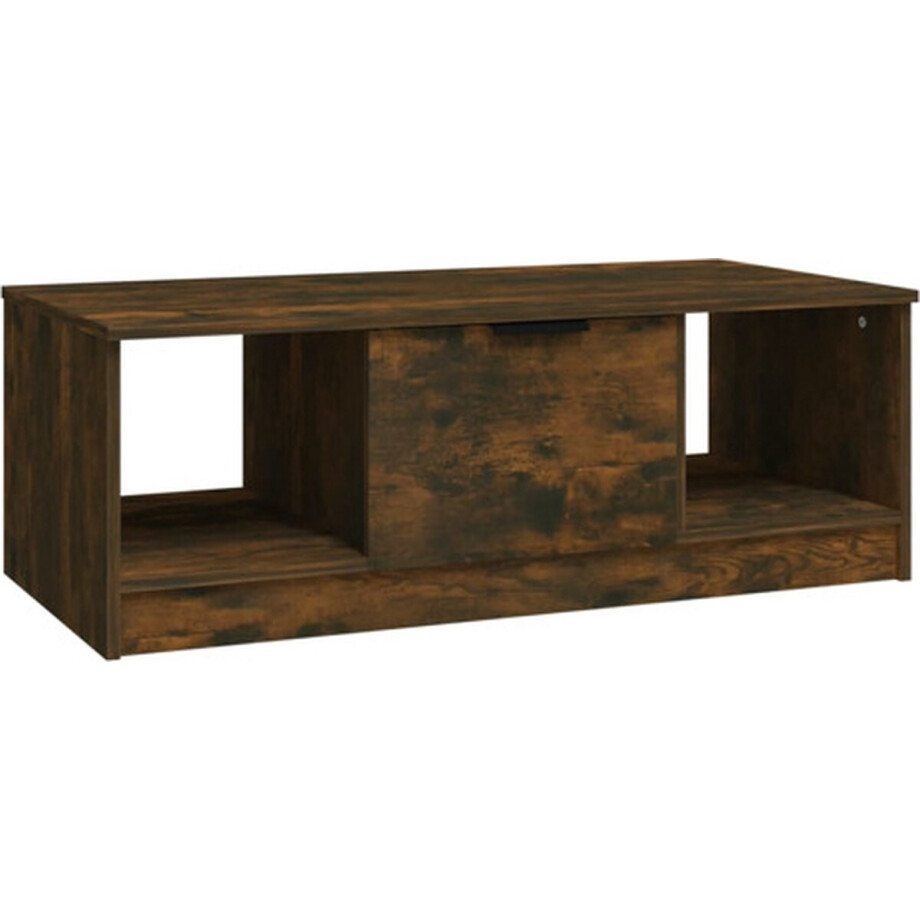 vidaXL - Salontafel - 102x50x36 - cm - bewerkt - hout - gerookt - eikenkleurig afbeelding 1