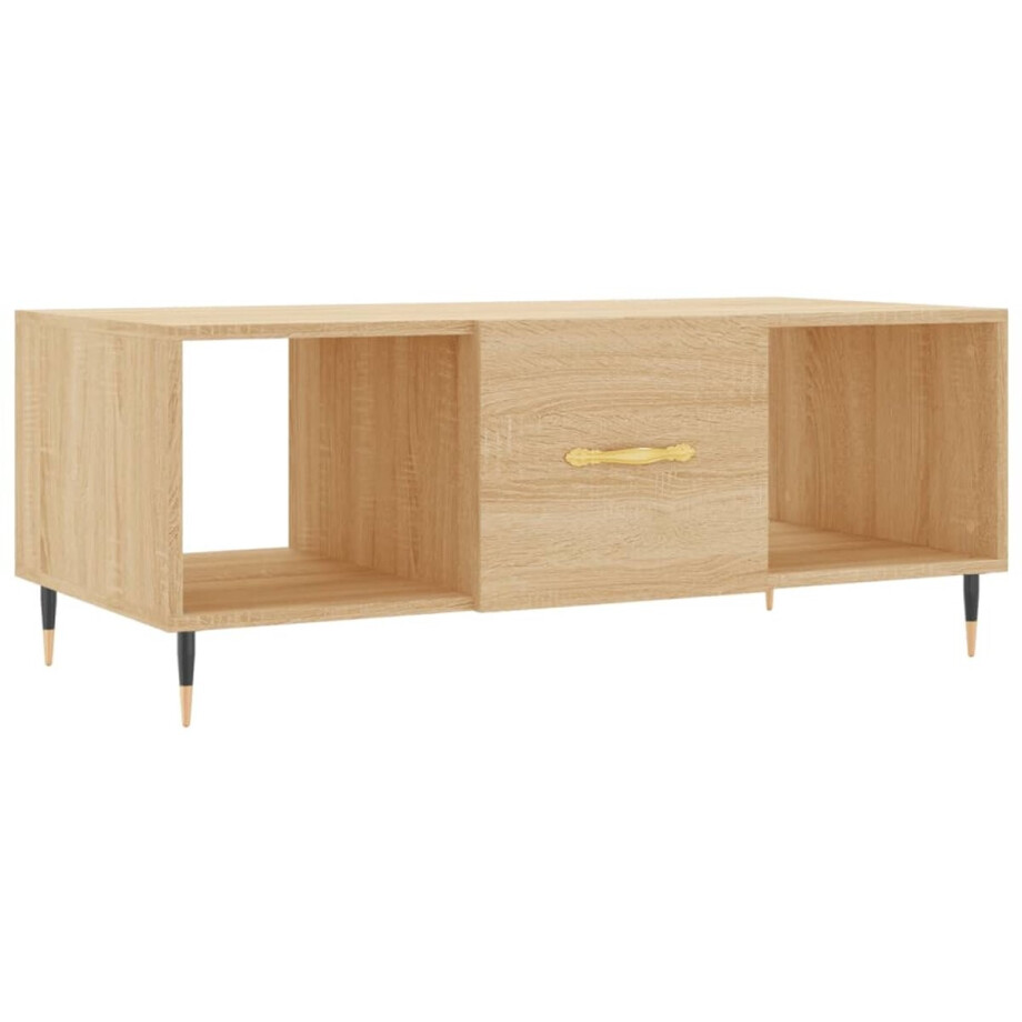 vidaXL Houten Salontafel - Salontafel - Salontafel 102x50x40 cm bewerkt hout sonoma eikenkleurig - Sonoma Eiken Salontafel - Living Room Furniture - Tv Stand afbeelding 1