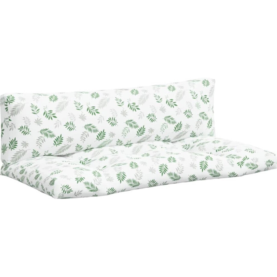 vidaXL - Palletkussens - 2 - st - bladpatroon - oxford - stof afbeelding 1