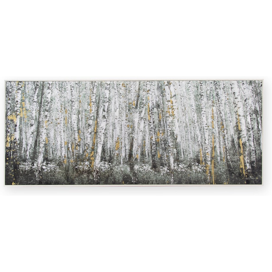 Art for the Home Canvas Geschilderde Details Berkenbos 40x100cm afbeelding 1