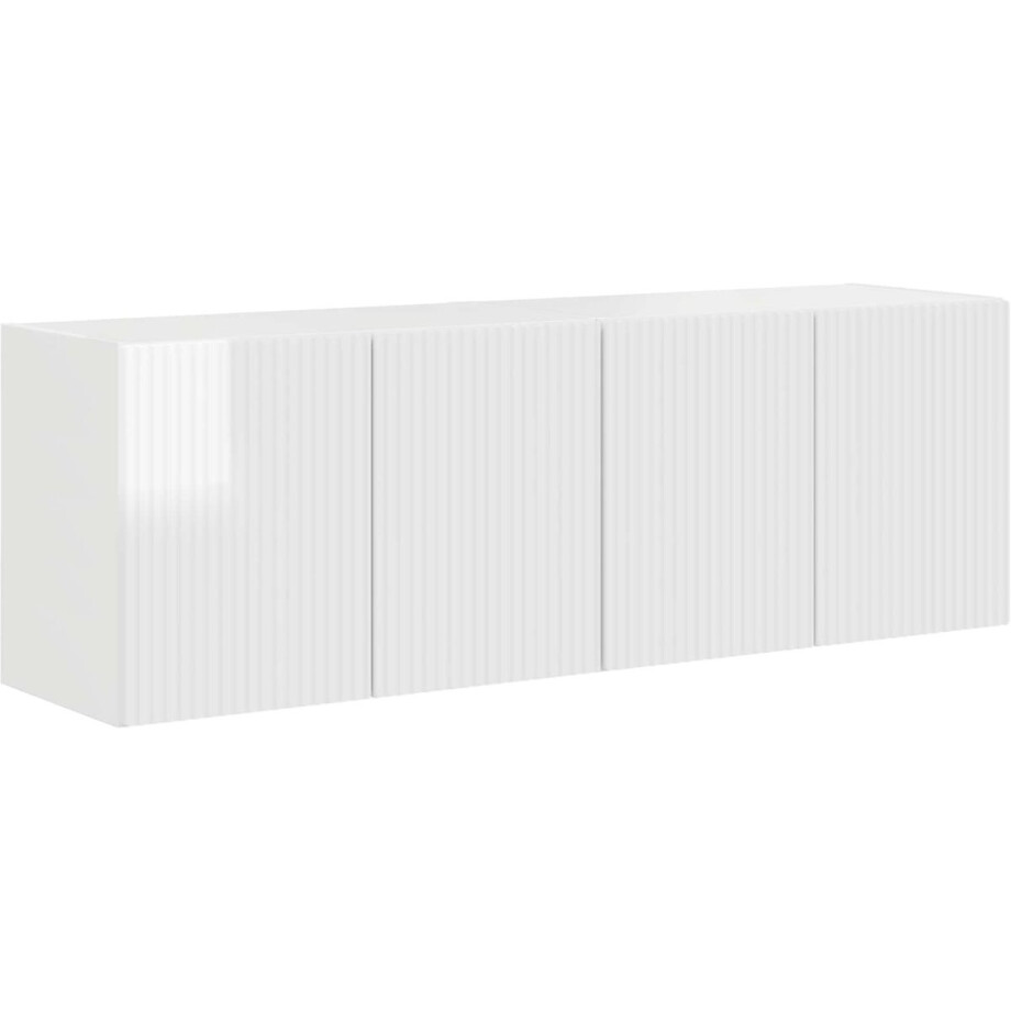 vidaXL - TV - Wandkast - 2 - st - Hoogglans - wit - Bewerkt - hout vidaXL - TV - Wandkast - 2 - st - Hoogglans - wit - Bewerkt - hout afbeelding 1