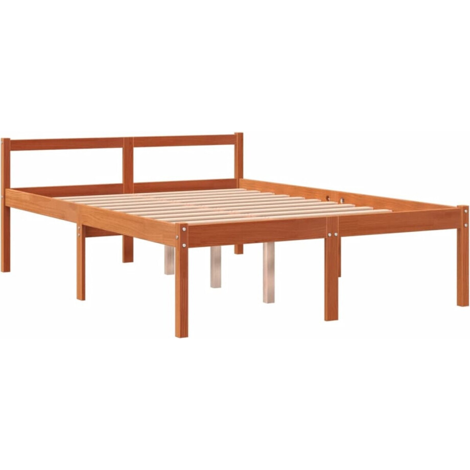 vidaXL - Seniorenbed - massief - grenenhout - wasbruin - 120x190 - cm vidaXL - Seniorenbed - massief - grenenhout - wasbruin - 120x190 - cm afbeelding 1